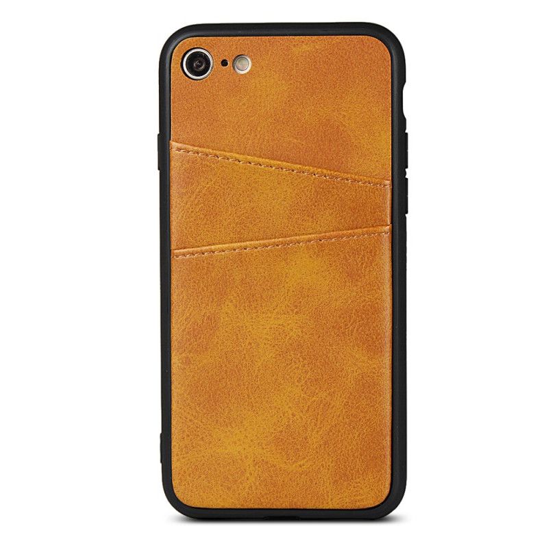 Hoesje voor iPhone 7 / 8 / SE 2 Rood Zwart Dubbele Kaarthouder Met Leerstructuur