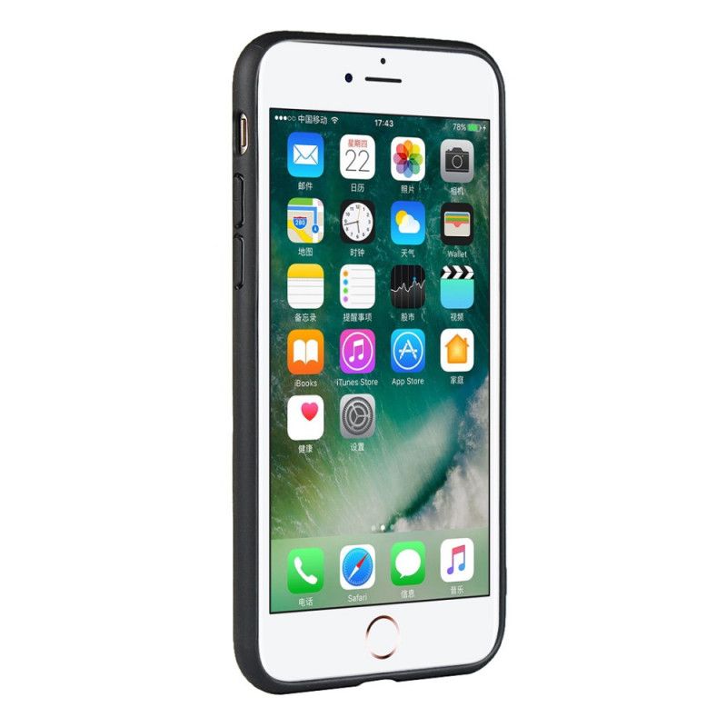 Hoesje voor iPhone 7 / 8 / SE 2 Rood Zwart Dubbele Kaarthouder Met Leerstructuur