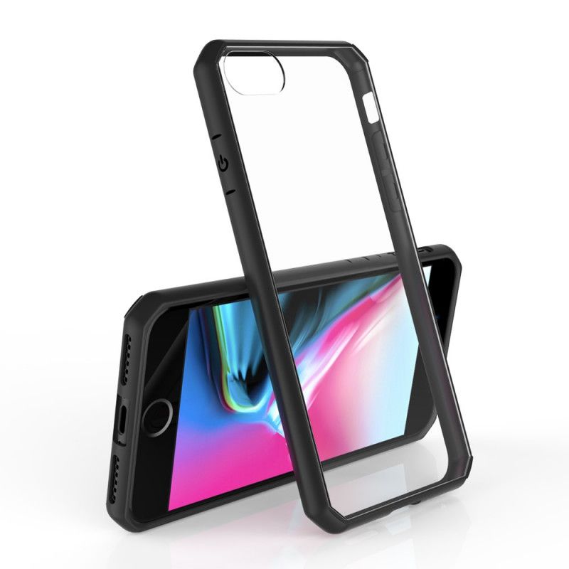 Hoesje voor iPhone 7 / 8 / SE 2 Rood Zwart Transparant Gekleurde Randen