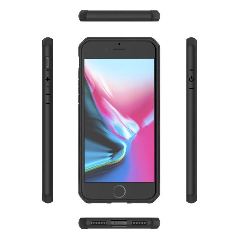 Hoesje voor iPhone 7 / 8 / SE 2 Rood Zwart Transparant Gekleurde Randen