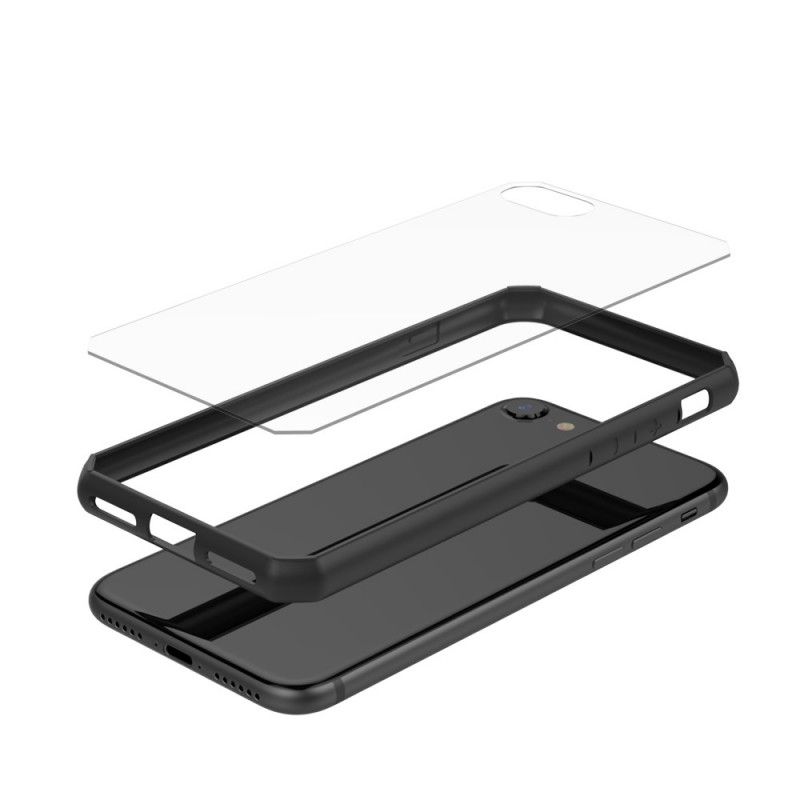 Hoesje voor iPhone 7 / 8 / SE 2 Rood Zwart Transparant Gekleurde Randen