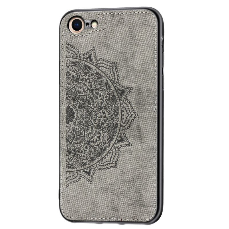 Hoesje voor iPhone 7 / 8 / SE 2 Roze Zwart Stof En Mandala-Structuur