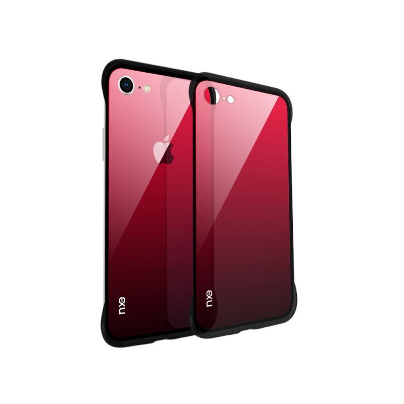 Hoesje voor iPhone 7 / 8 / SE 2 Turkoois Rood Nxe Gehard Glas Kleuren