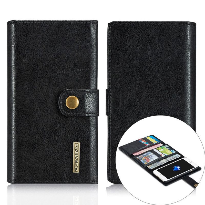Leren Hoesje iPhone 7 / 8 / SE 2 Bruin Zwart Telefoonhoesje Dg. Afneembare Ming