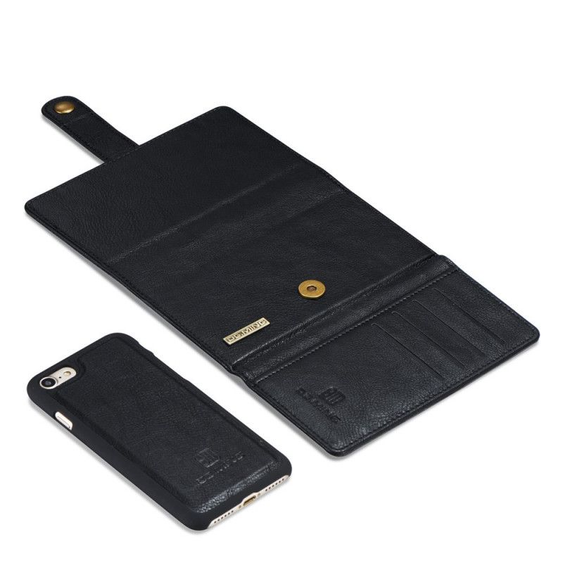 Leren Hoesje iPhone 7 / 8 / SE 2 Bruin Zwart Telefoonhoesje Dg. Afneembare Ming