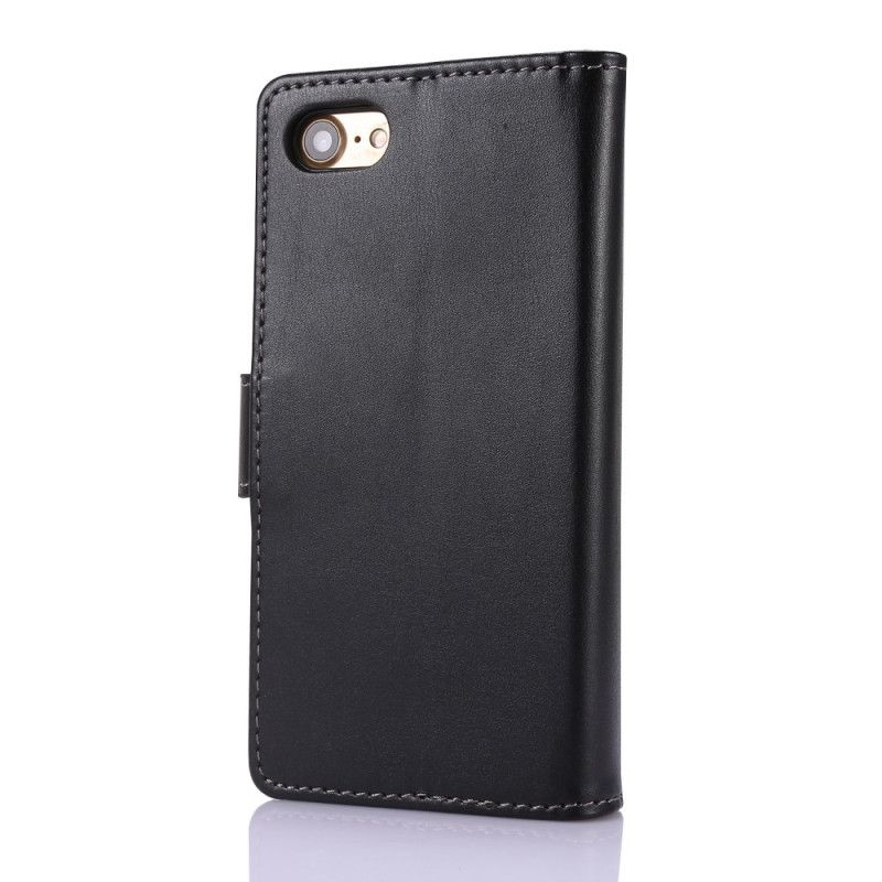 Leren Hoesje iPhone 7 / 8 / SE 2 Groen Zwart Telefoonhoesje Multifunctionele Zakelijke Portemonnee