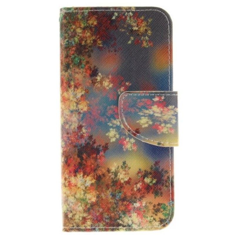 Leren Hoesje iPhone 7 / 8 / SE 2 Magenta Vol Bloemen