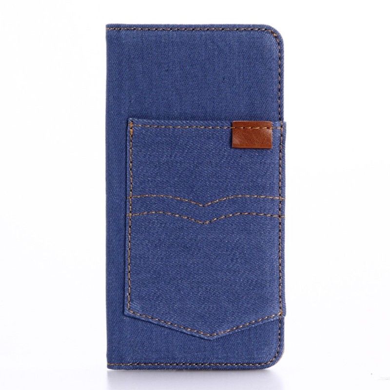 Leren Hoesje iPhone 7 / 8 / SE 2 Marineblauw Zwart Klassieke Jeans