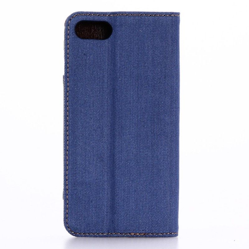 Leren Hoesje iPhone 7 / 8 / SE 2 Marineblauw Zwart Klassieke Jeans