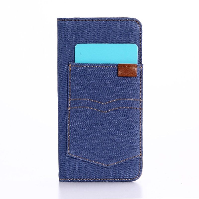 Leren Hoesje iPhone 7 / 8 / SE 2 Marineblauw Zwart Klassieke Jeans