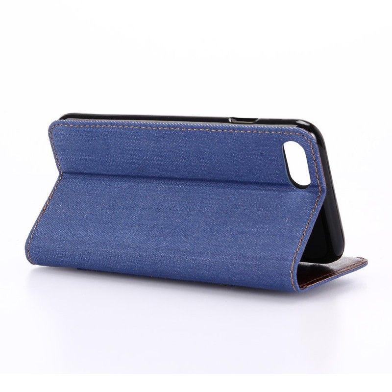 Leren Hoesje iPhone 7 / 8 / SE 2 Marineblauw Zwart Klassieke Jeans