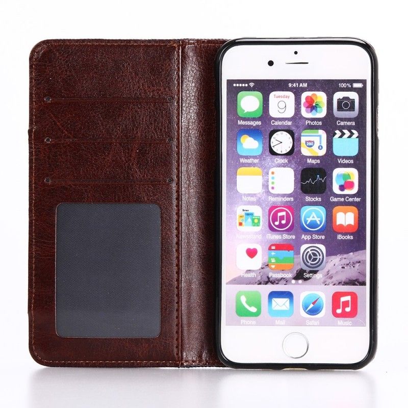Leren Hoesje iPhone 7 / 8 / SE 2 Marineblauw Zwart Klassieke Jeans