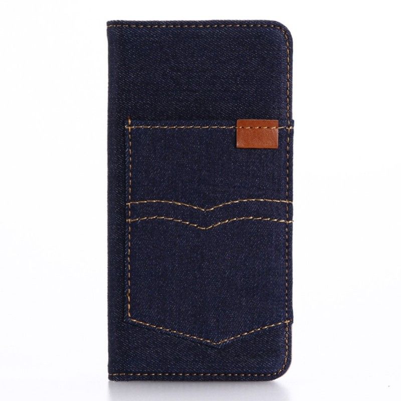 Leren Hoesje iPhone 7 / 8 / SE 2 Marineblauw Zwart Klassieke Jeans