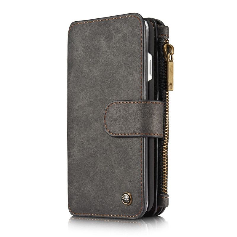 Leren Hoesje iPhone 7 / 8 / SE 2 Rood Zwart Afneembare Kuip