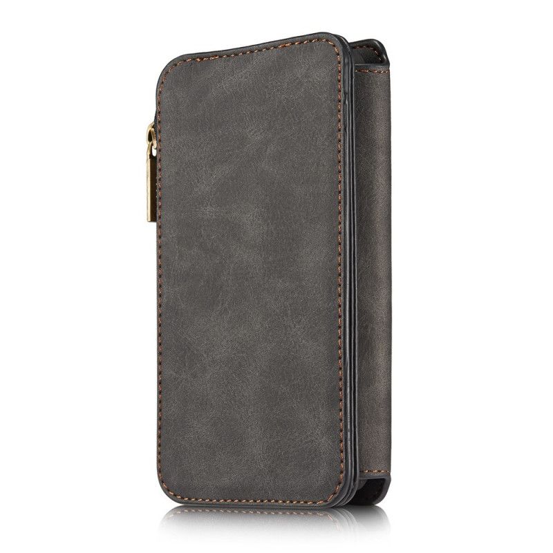 Leren Hoesje iPhone 7 / 8 / SE 2 Rood Zwart Afneembare Kuip