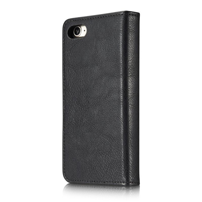 Leren Hoesje iPhone 7 / 8 / SE 2 Rood Zwart Dg.Ming Afneembare Schaal