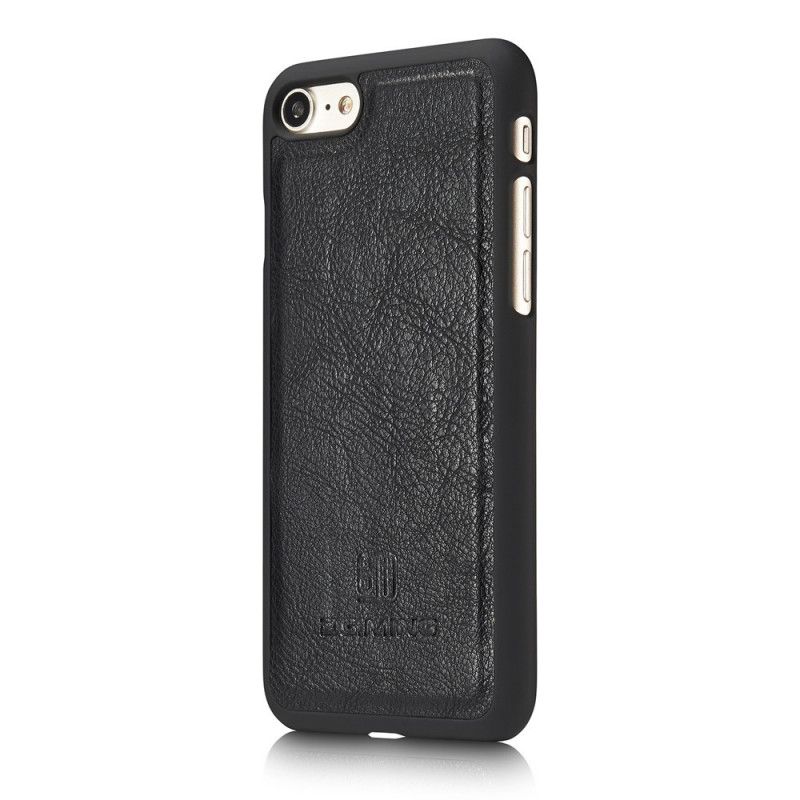 Leren Hoesje iPhone 7 / 8 / SE 2 Rood Zwart Dg.Ming Afneembare Schaal