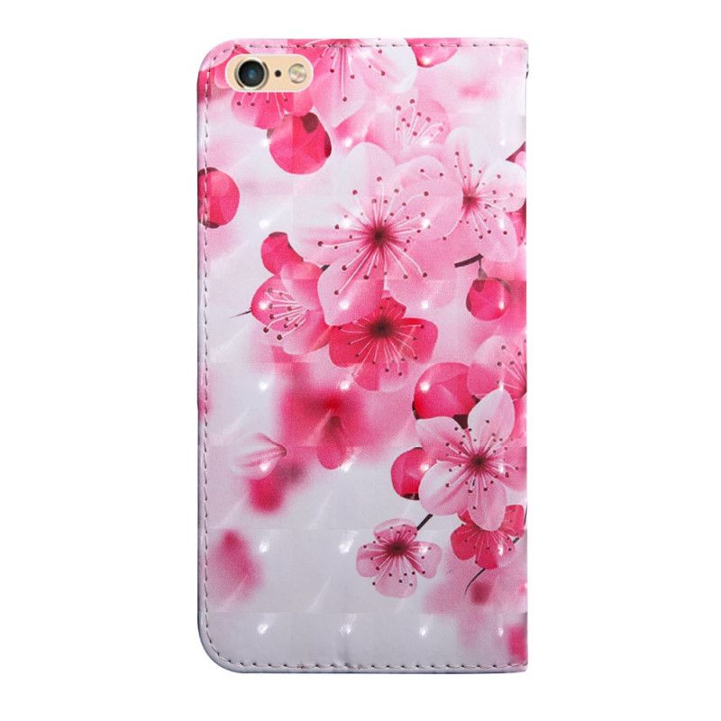 Leren Hoesje iPhone 7 / 8 / SE 2 Roze Bloemen