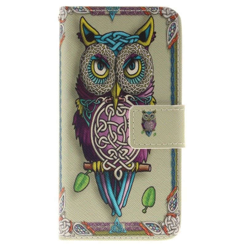 Leren Hoesje iPhone 7 / 8 / SE 2 Telefoonhoesje Tribale Uil