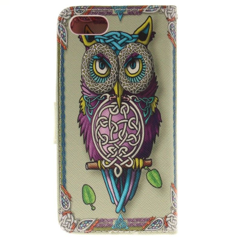 Leren Hoesje iPhone 7 / 8 / SE 2 Telefoonhoesje Tribale Uil