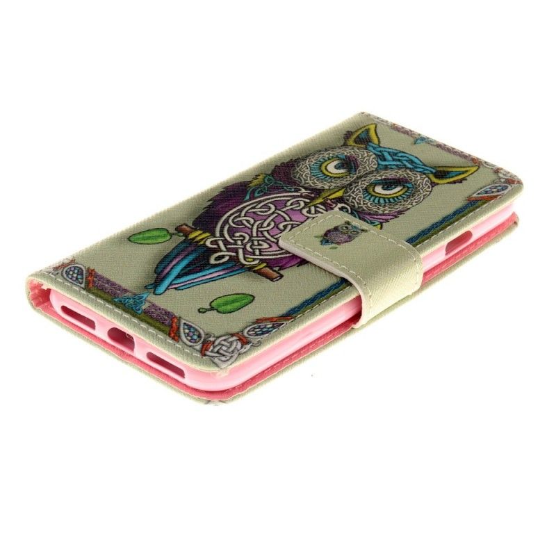 Leren Hoesje iPhone 7 / 8 / SE 2 Telefoonhoesje Tribale Uil