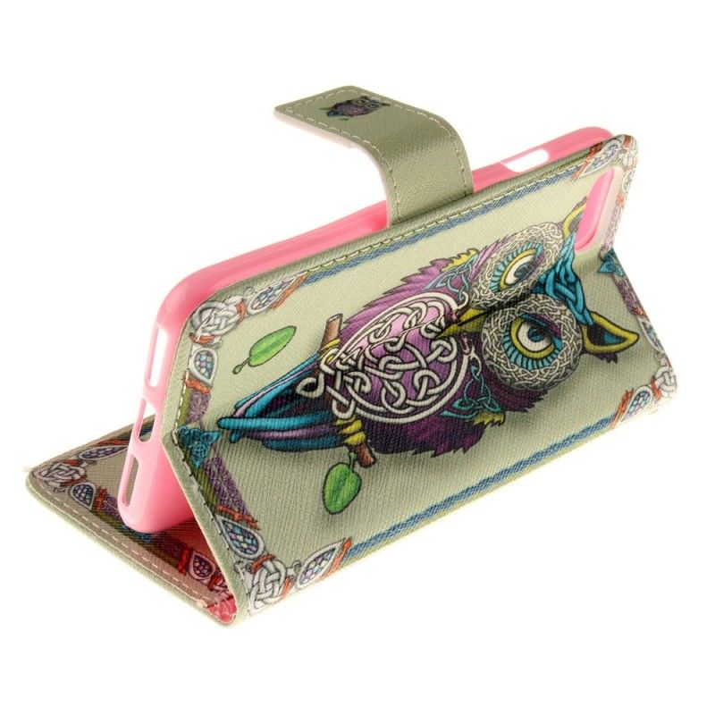 Leren Hoesje iPhone 7 / 8 / SE 2 Telefoonhoesje Tribale Uil