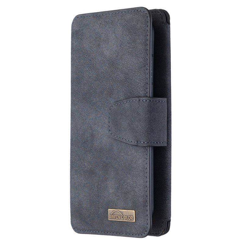 Leren Hoesje voor iPhone 7 / 8 / SE 2 Grijs Zwart Binfen Kleur Afneembare Schaal