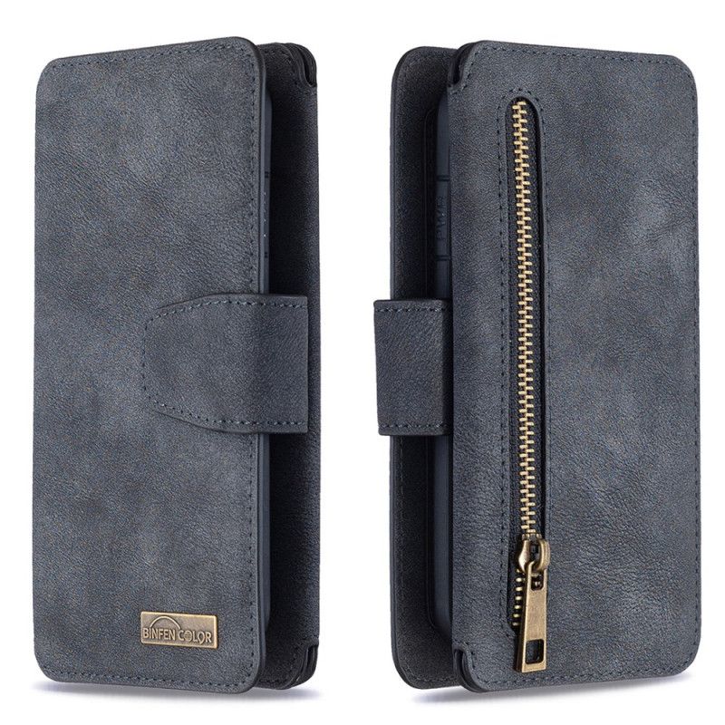 Leren Hoesje voor iPhone 7 / 8 / SE 2 Grijs Zwart Binfen Kleur Afneembare Schaal