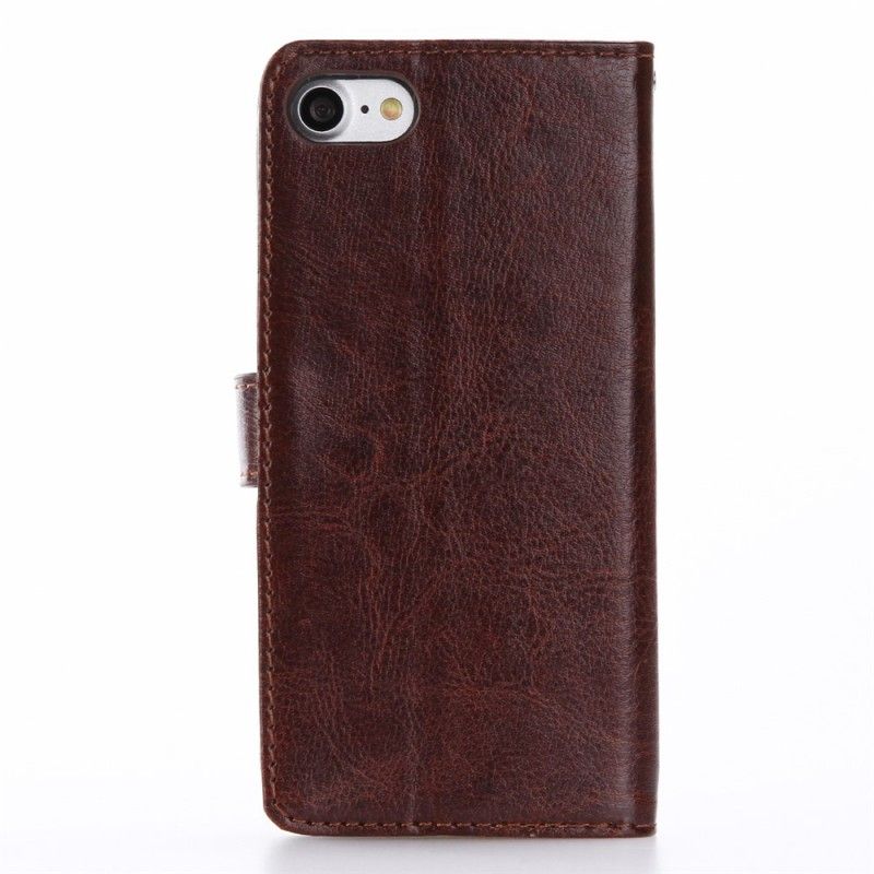 Leren Hoesje voor iPhone 7 / 8 / SE 2 Magenta Zwart Retro Kunstleer