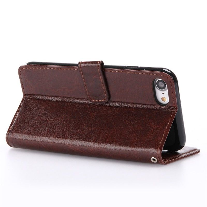 Leren Hoesje voor iPhone 7 / 8 / SE 2 Magenta Zwart Retro Kunstleer