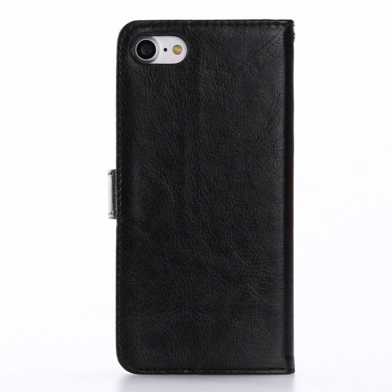 Leren Hoesje voor iPhone 7 / 8 / SE 2 Magenta Zwart Retro Kunstleer