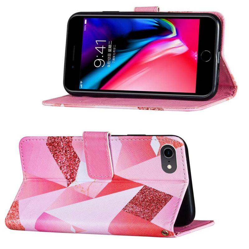 Leren Hoesje voor iPhone 7 / 8 / SE 2 Roze Afbeelding