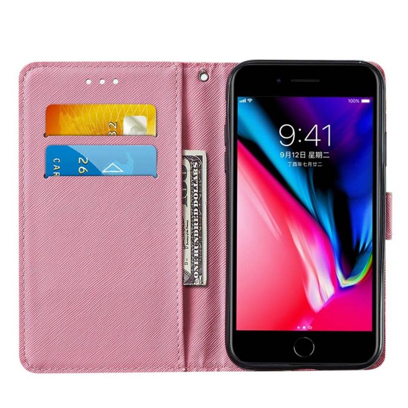 Leren Hoesje voor iPhone 7 / 8 / SE 2 Roze Afbeelding