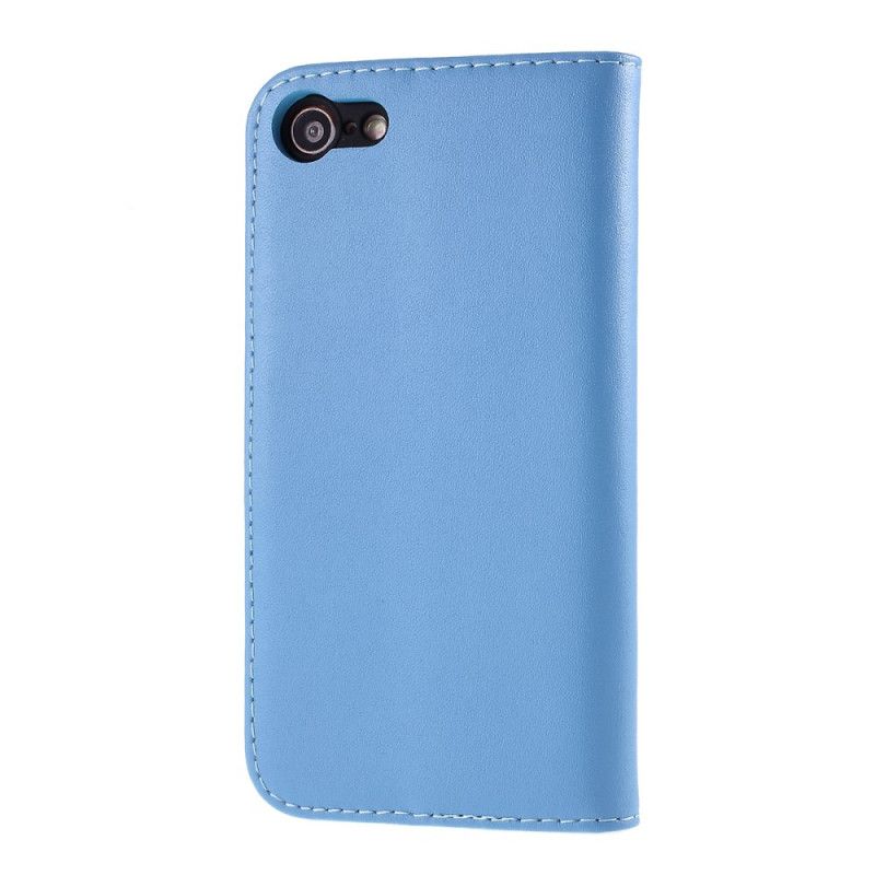 Leren Hoesje voor iPhone 7 / 8 / SE 2 Wit Zwart Kleur Echt Leer