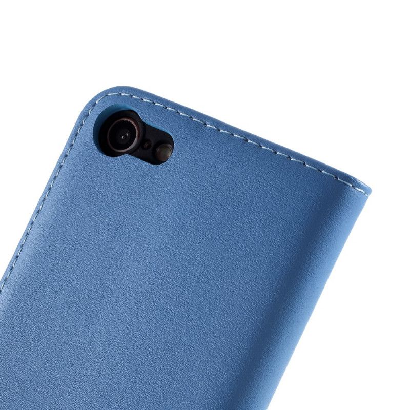 Leren Hoesje voor iPhone 7 / 8 / SE 2 Wit Zwart Kleur Echt Leer