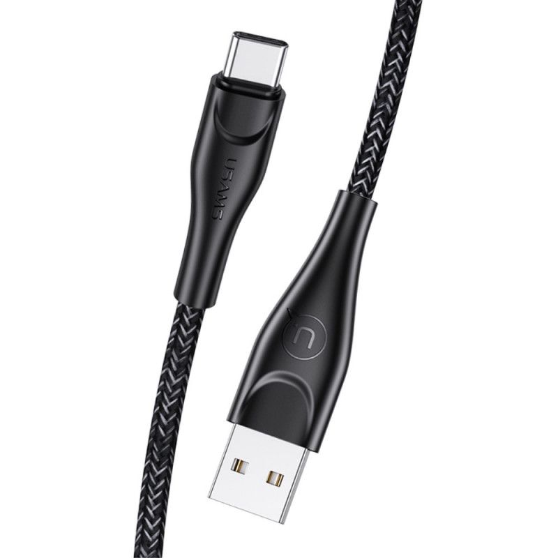 Usams Usb 1 Meter Gevlochten Nylon Oplaadkabel