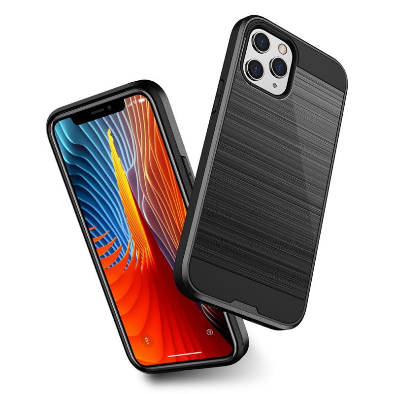 Case Hoesje iPhone 12 Mini Grijs Zwart Telefoonhoesje Geborsteld