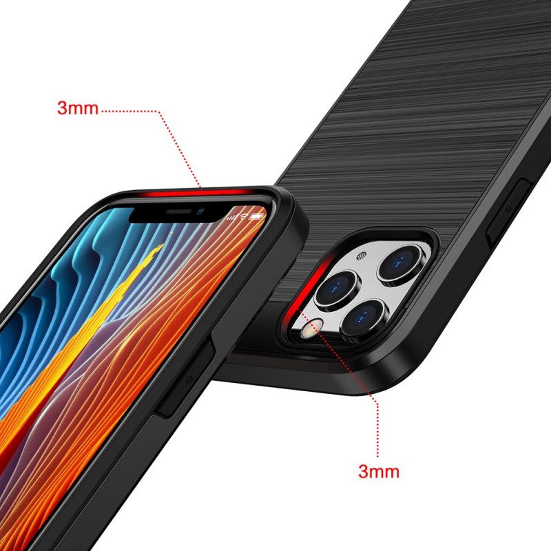 Case Hoesje iPhone 12 Mini Grijs Zwart Telefoonhoesje Geborsteld