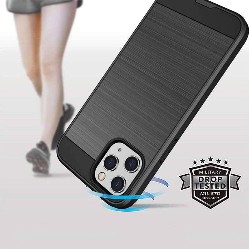 Case Hoesje iPhone 12 Mini Grijs Zwart Telefoonhoesje Geborsteld
