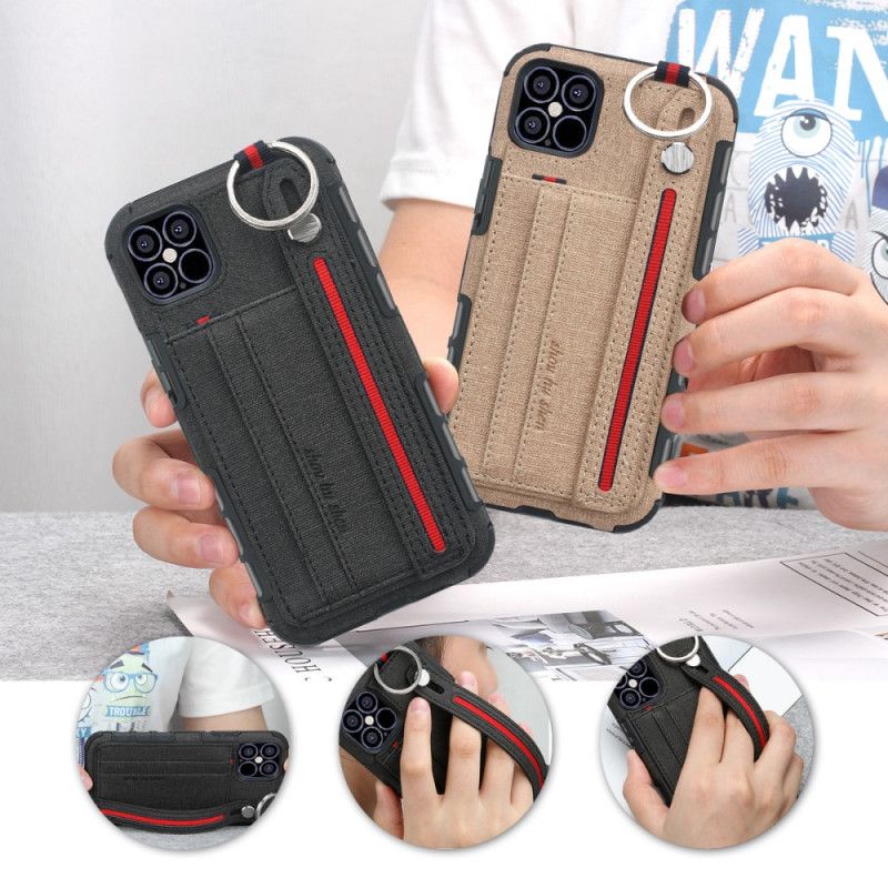 Case Hoesje iPhone 12 Mini Grijs Zwart Telefoonhoesje Shouhushen Stof