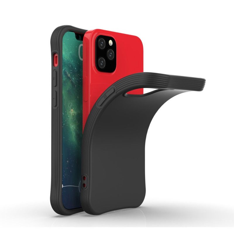 Case Hoesje iPhone 12 Mini Rood Zwart Telefoonhoesje Flexibele Mat Siliconen