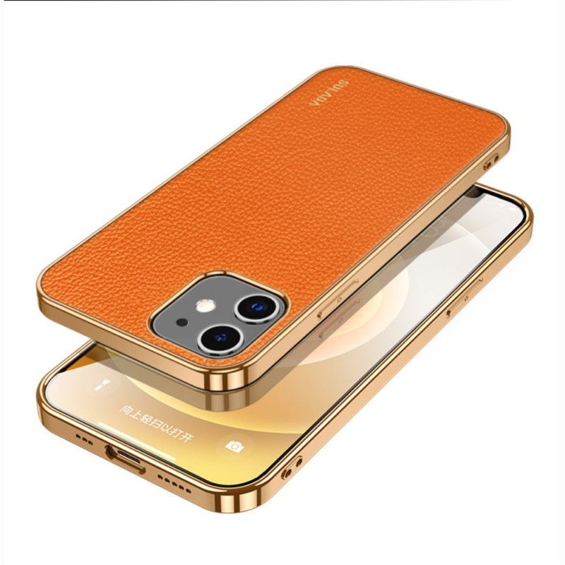 Case Hoesje iPhone 12 Mini Rood Zwart Telefoonhoesje Sulada Leerstijl