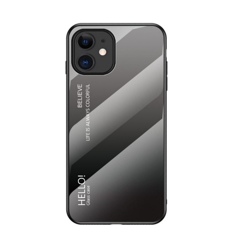Case Hoesje iPhone 12 Mini Wit Zwart Telefoonhoesje Hallo Gehard Glas