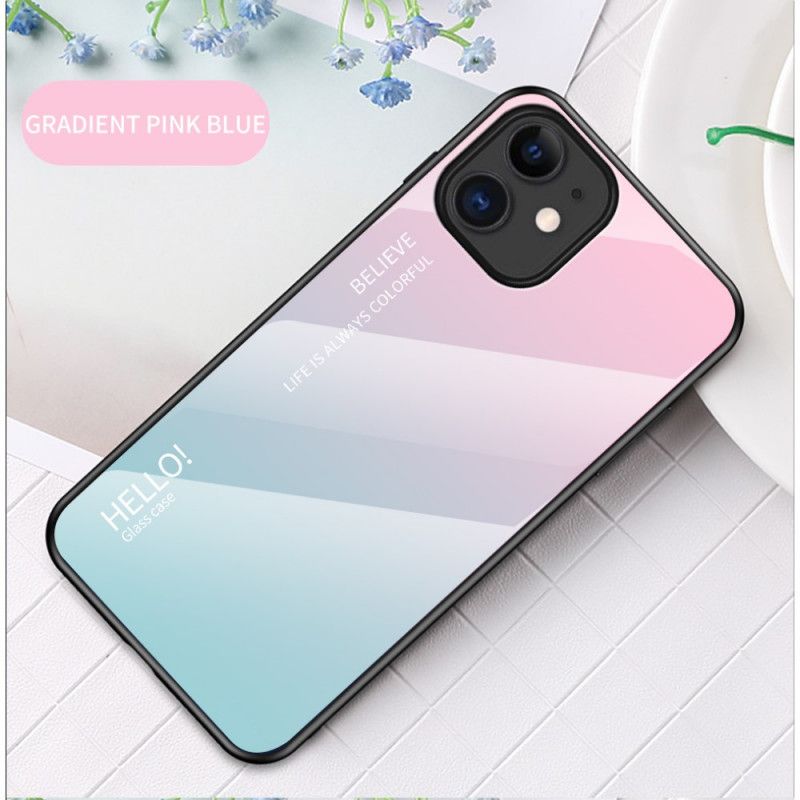Case Hoesje iPhone 12 Mini Wit Zwart Telefoonhoesje Hallo Gehard Glas
