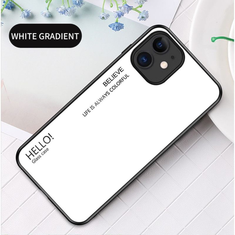 Case Hoesje iPhone 12 Mini Wit Zwart Telefoonhoesje Hallo Gehard Glas