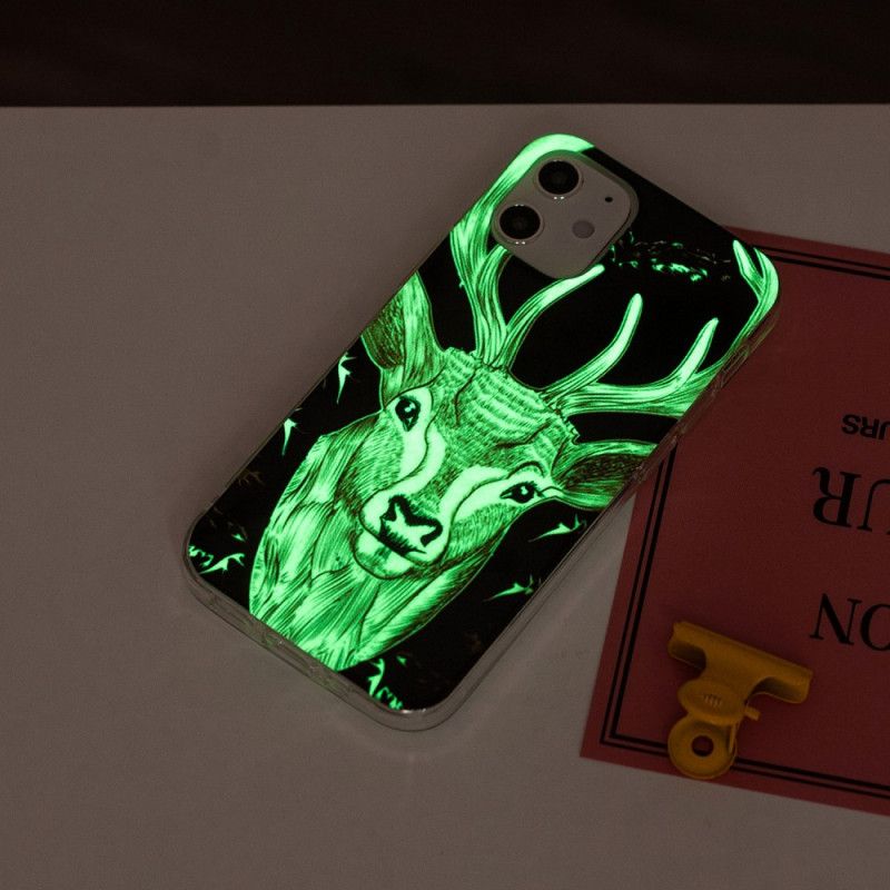 Cover Hoesje iPhone 12 Mini Telefoonhoesje Fluorescerend Majestueus Hert