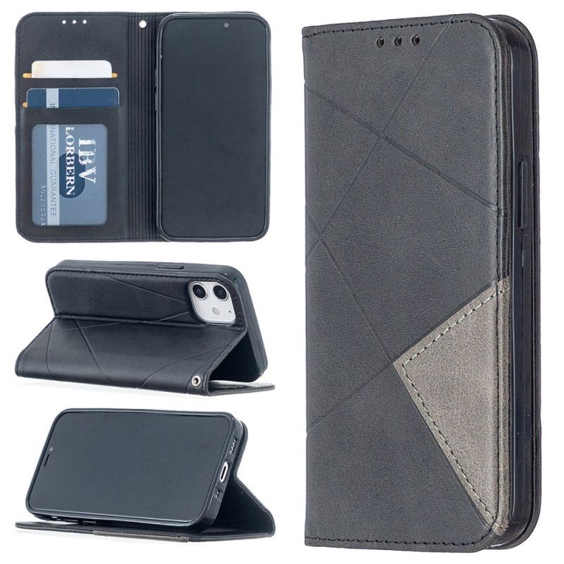 Folio-hoesje iPhone 12 Mini Grijs Zwart Kunstenaarsstijl