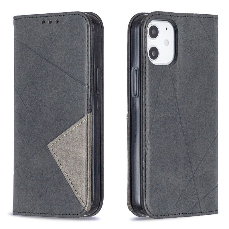 Folio-hoesje iPhone 12 Mini Grijs Zwart Kunstenaarsstijl