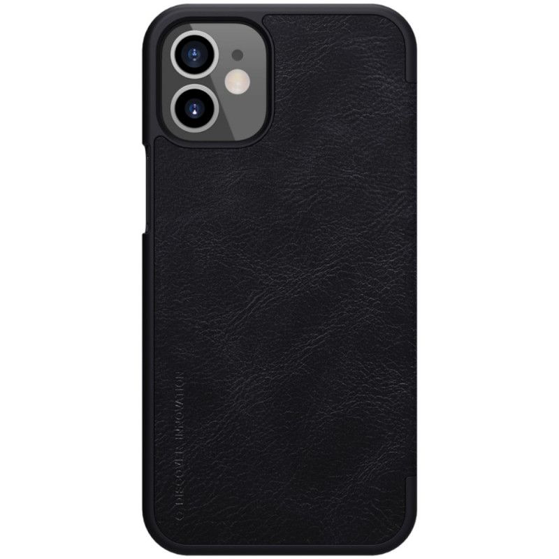 Folio-hoesje iPhone 12 Mini Rood Zwart Telefoonhoesje Nillkin Qin-Reeks