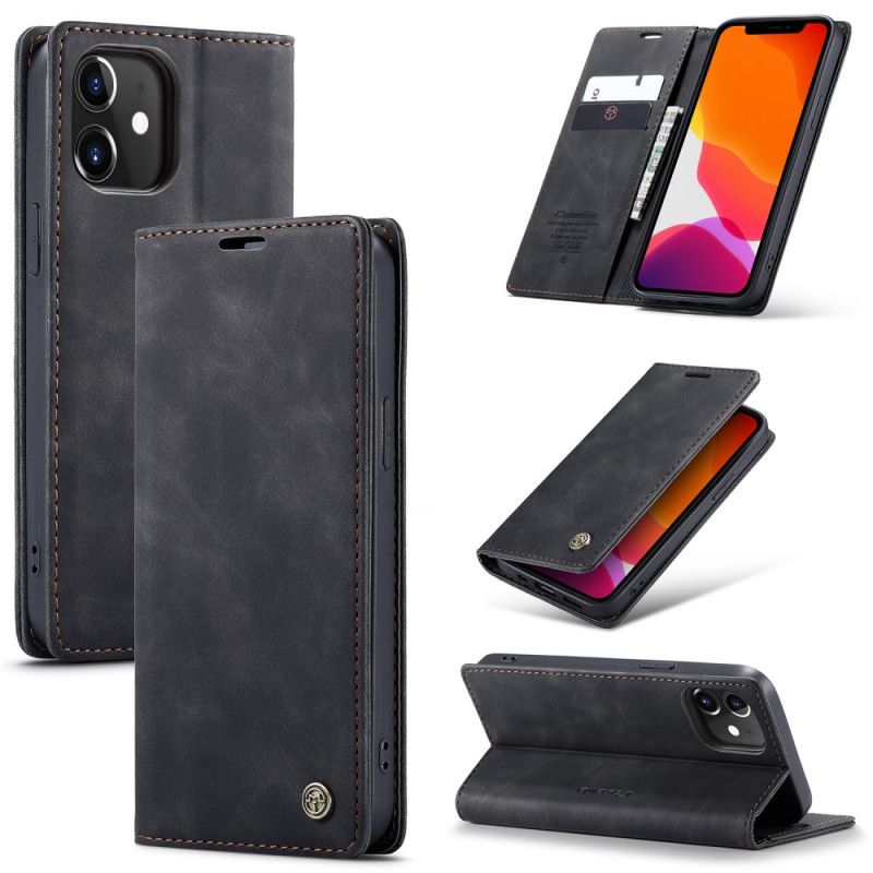 Folio-hoesje voor iPhone 12 Mini Groen Zwart Kunstlederen Etui